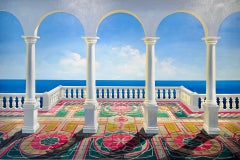 Through the Arches of Light- original contemporary realism seascape oil painting