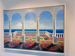 Through the Arches of Light, Original Oil on Canvas Seascape, 90x130 cm, Signed
