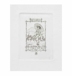 Ex Libris J. Dalmau - Etching by Luis Garcia Falgàs - Early 20th Century