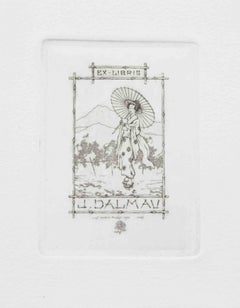Ex Libris J. Dalmau - Etching by Luis Garcia Falgàs - Early 20th Century