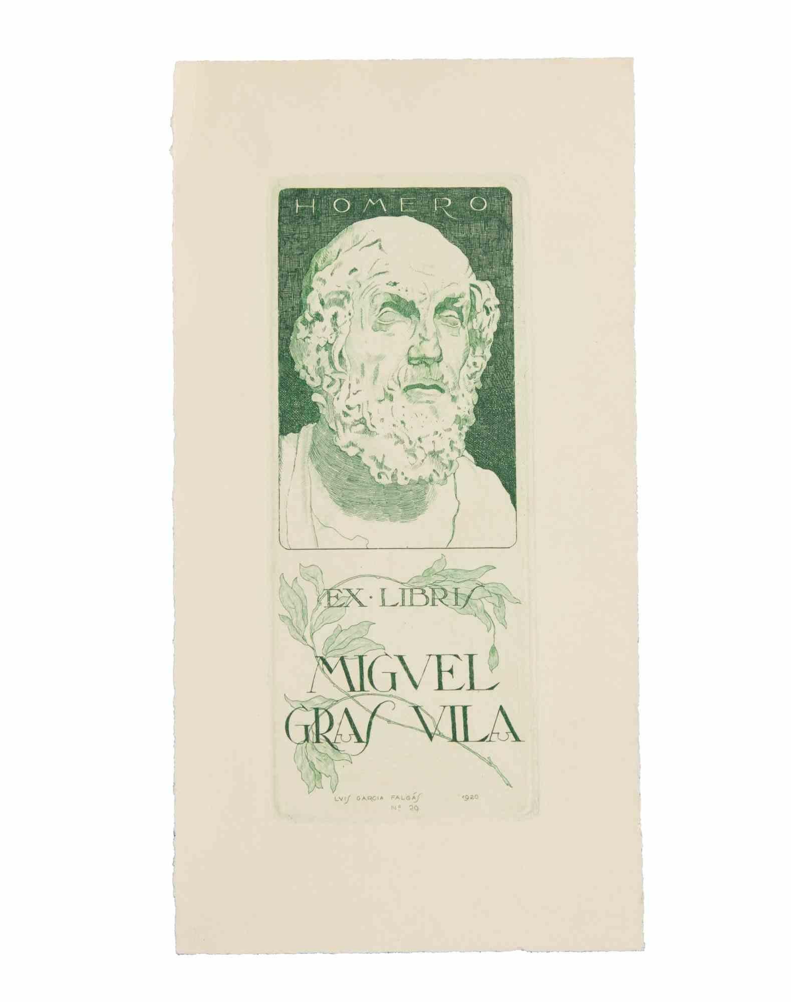Etching realized by Luis Garcia Falgàs in the early 20th century. 

Not signed.

Very good condition.
