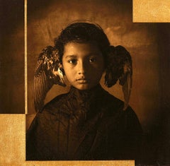 "Mobius (Joven Alado)" - photograph portrait, boy with wings gold