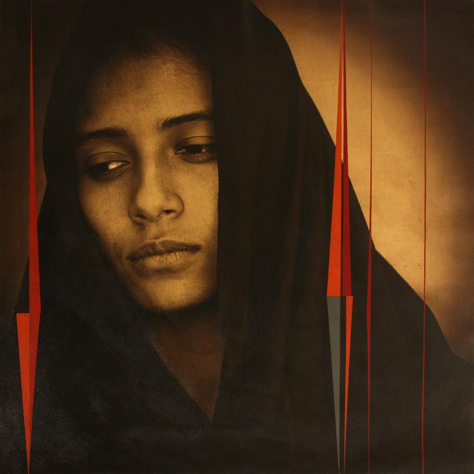 Luis Gonzalez Palma Portrait Photograph - "Mobius - Perdida en su Pensamiento (Lost in Thought)" photograph on canvas