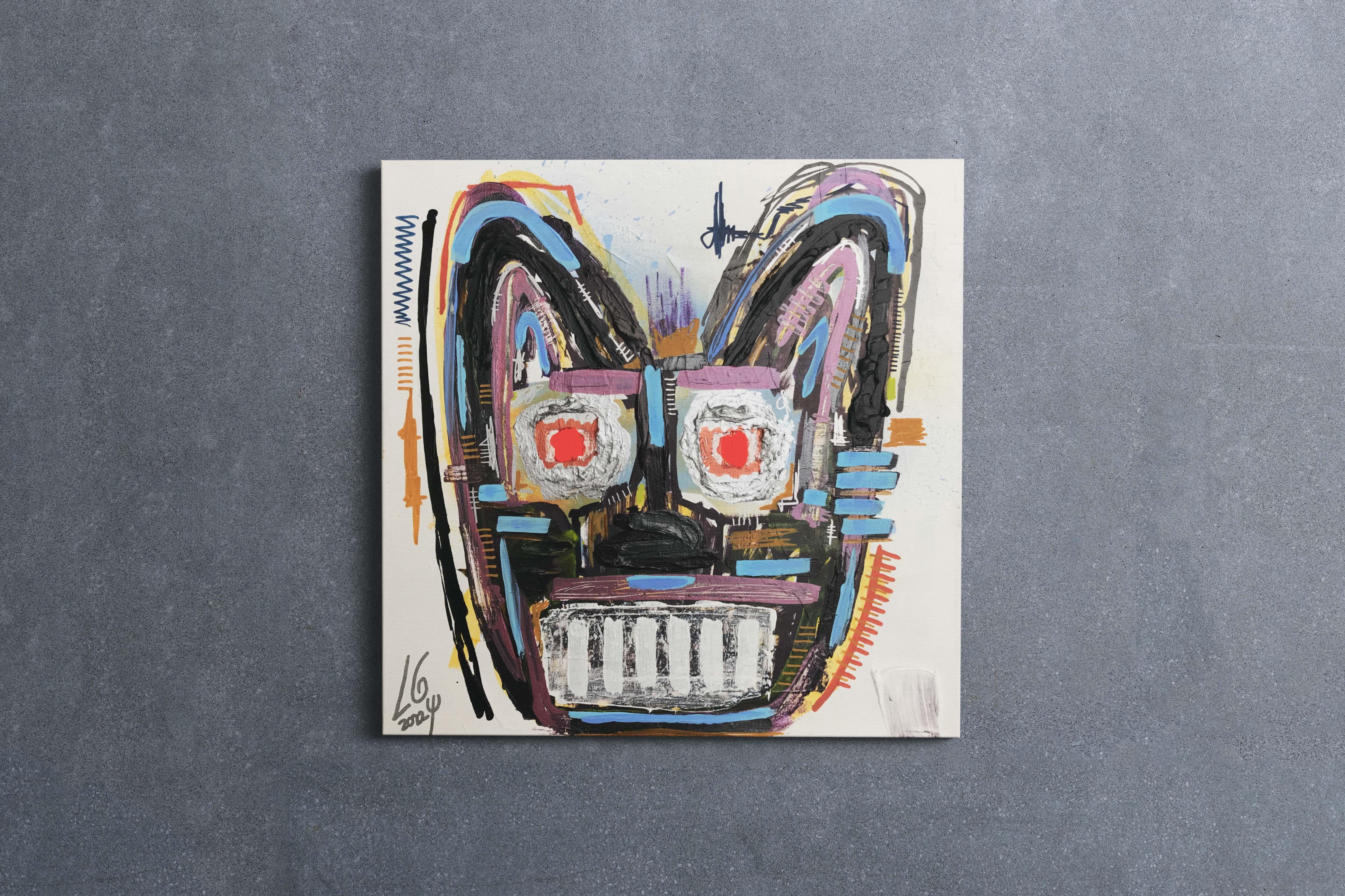 Mascara con sonrisa, Contemporary Art, Abstract Painting, 21st Century 2