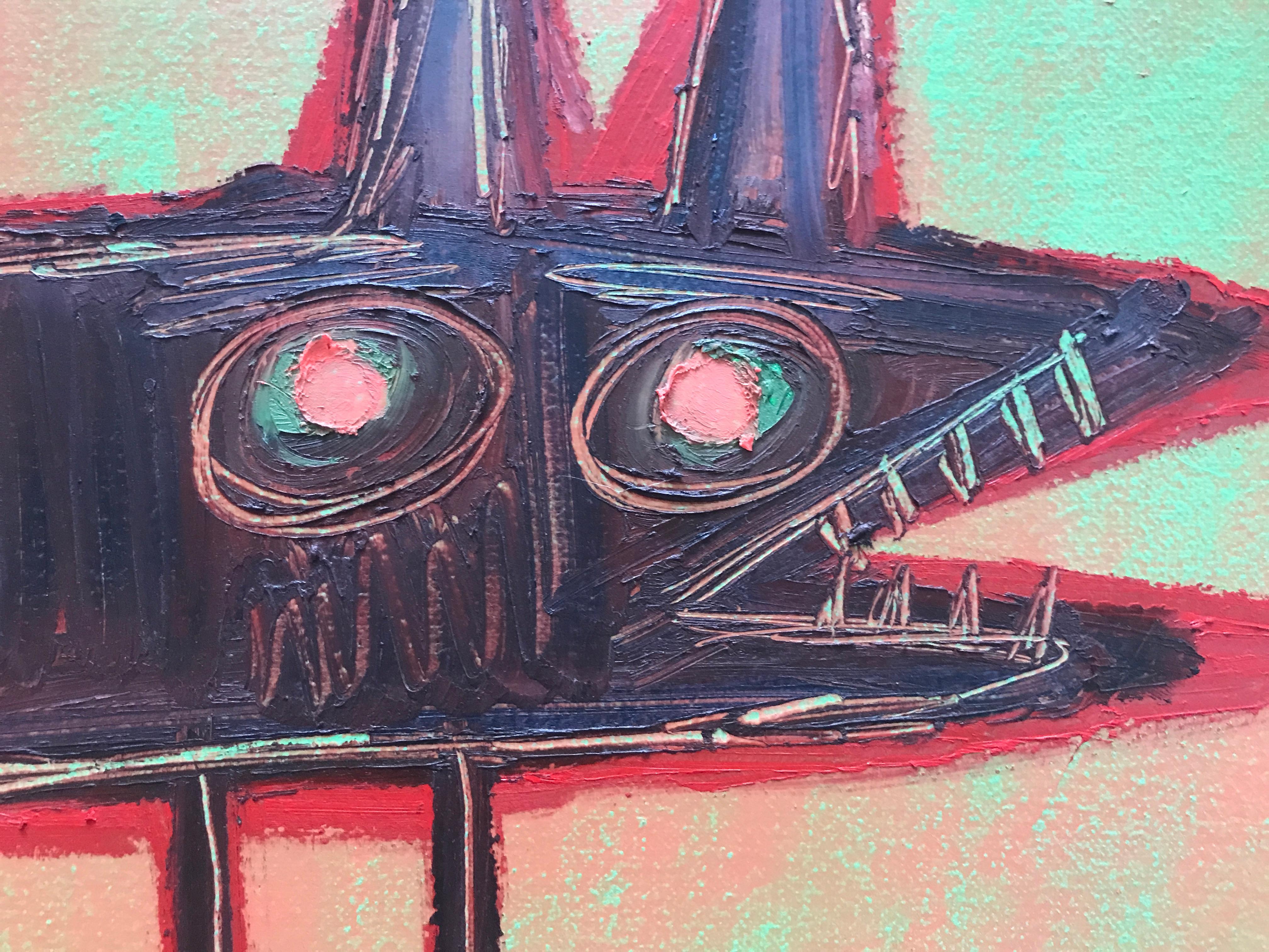 Perro negro bajo el sol, Arte contemporanea, Pittura astratta, 21° secolo - Painting di Luis Guillermo Gonzalez 