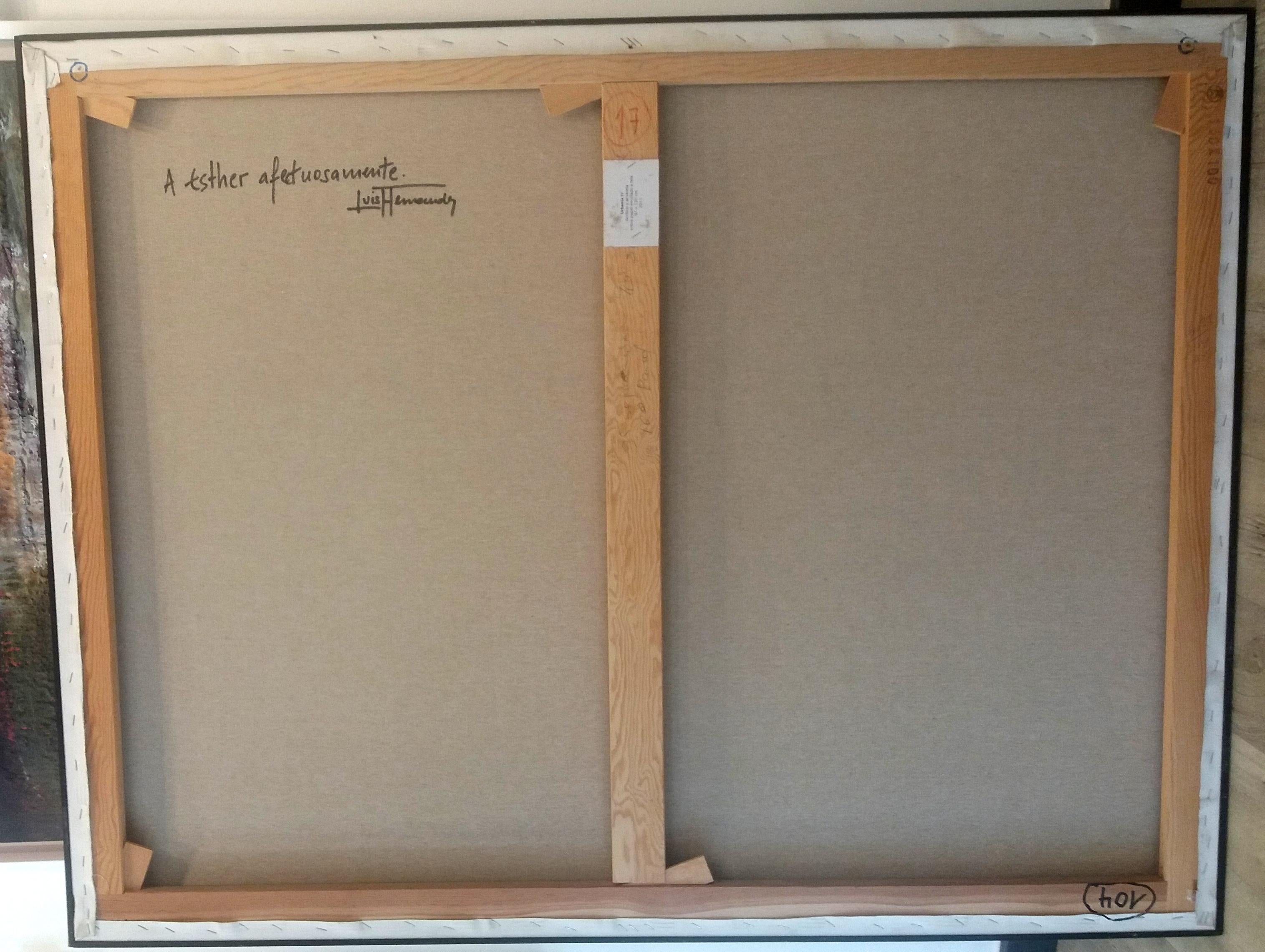 Luis Fernandez 10 Urbania IV. Acryl und Aquarell auf Leinwand geklebt. im Angebot 1