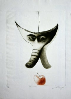 "Obstinación", 2000 grabado mezzotinto original firmado 26x19in