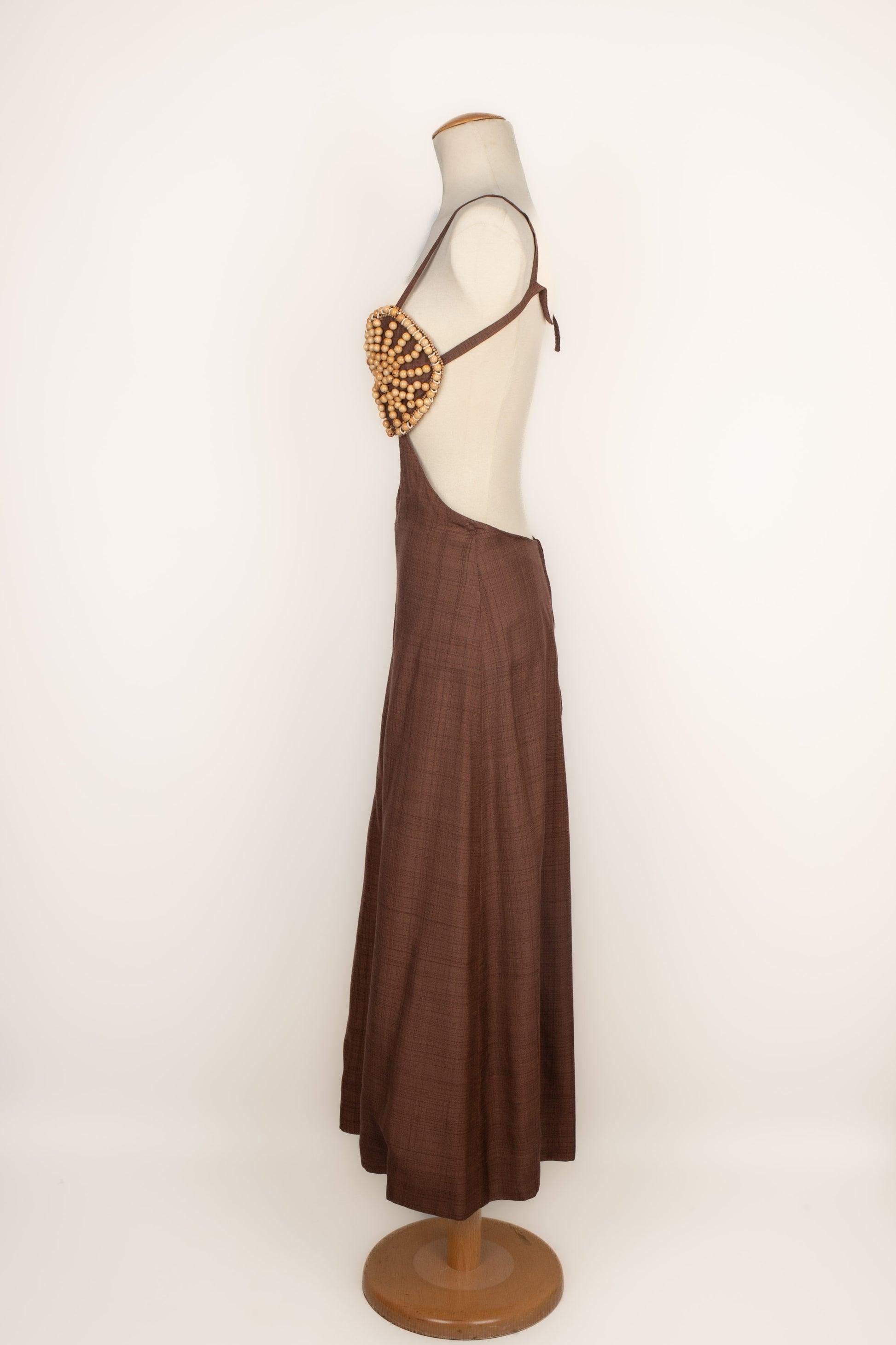 Women's Luis Mari Brown Dress, 1960s For Sale