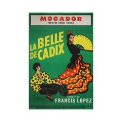 1977 original poster for La Belle de Cadix at the Théâtre Mogador - Luis Mariano