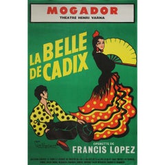 1977 original poster for La Belle de Cadix at the Théâtre Mogador - Luis Mariano