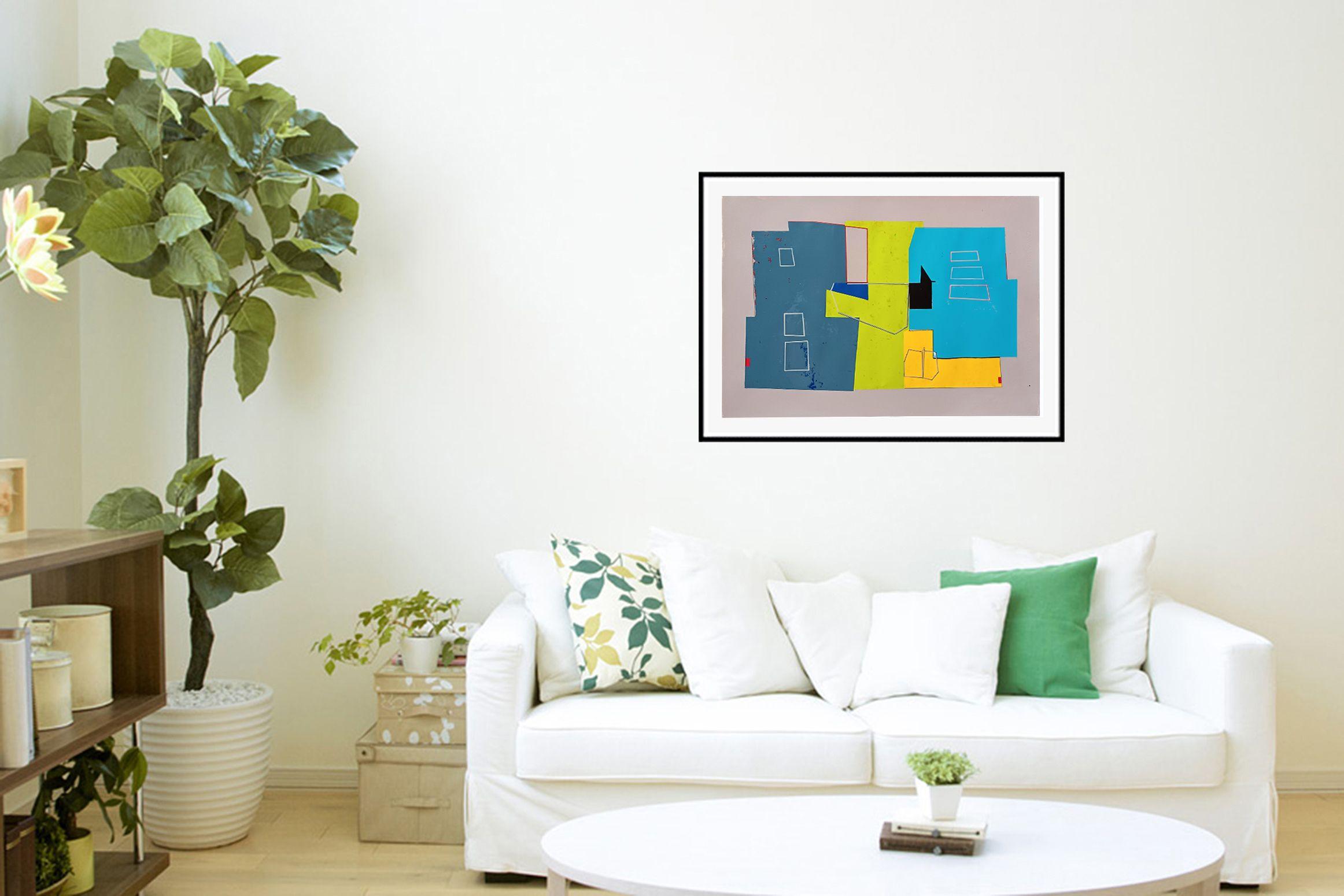 4052C, Malerei, Acryl auf Papier (Grau), Abstract Painting, von Luis  Medina