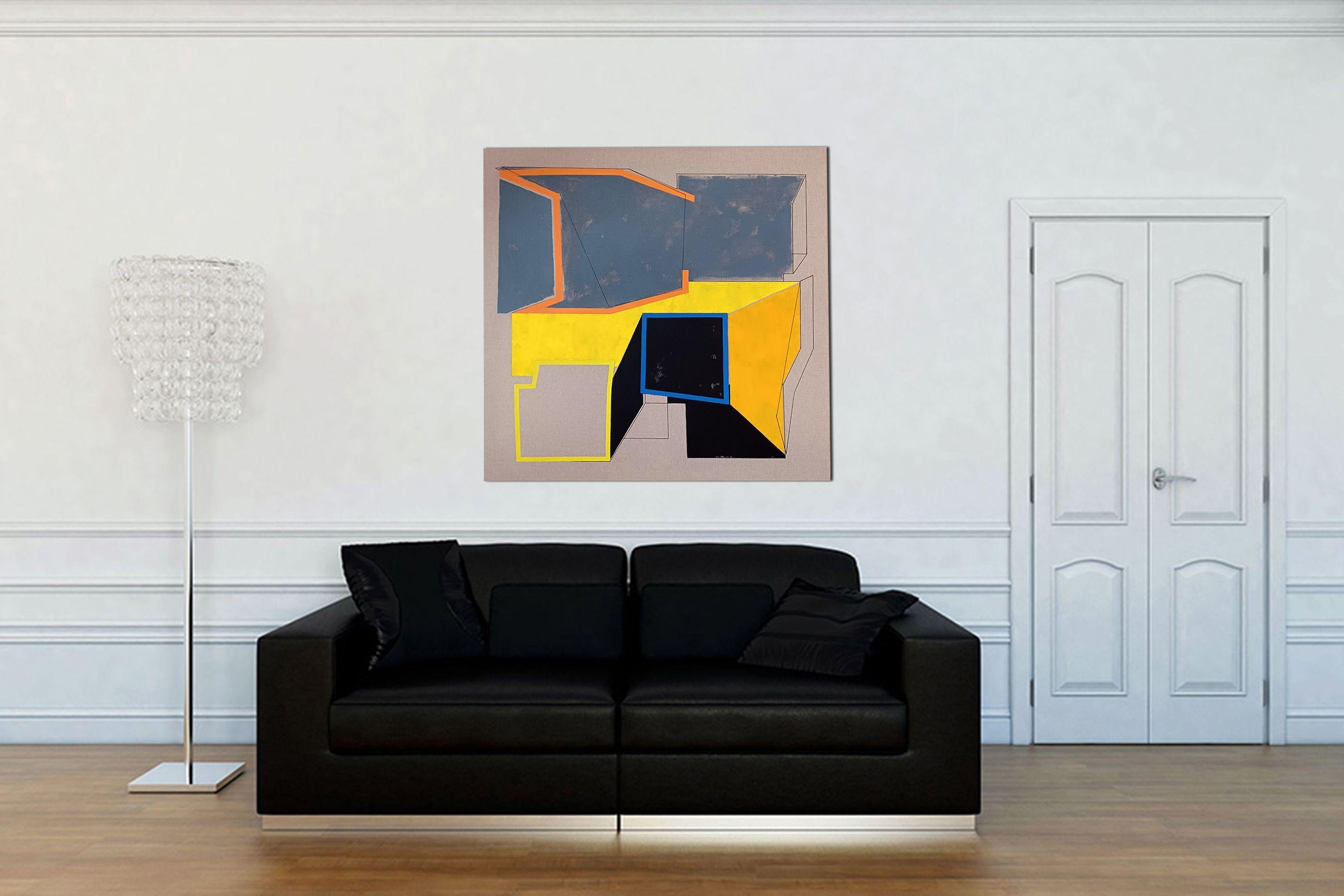 408 B, Gemälde, Acryl auf Leinwand (Braun), Abstract Painting, von Luis  Medina