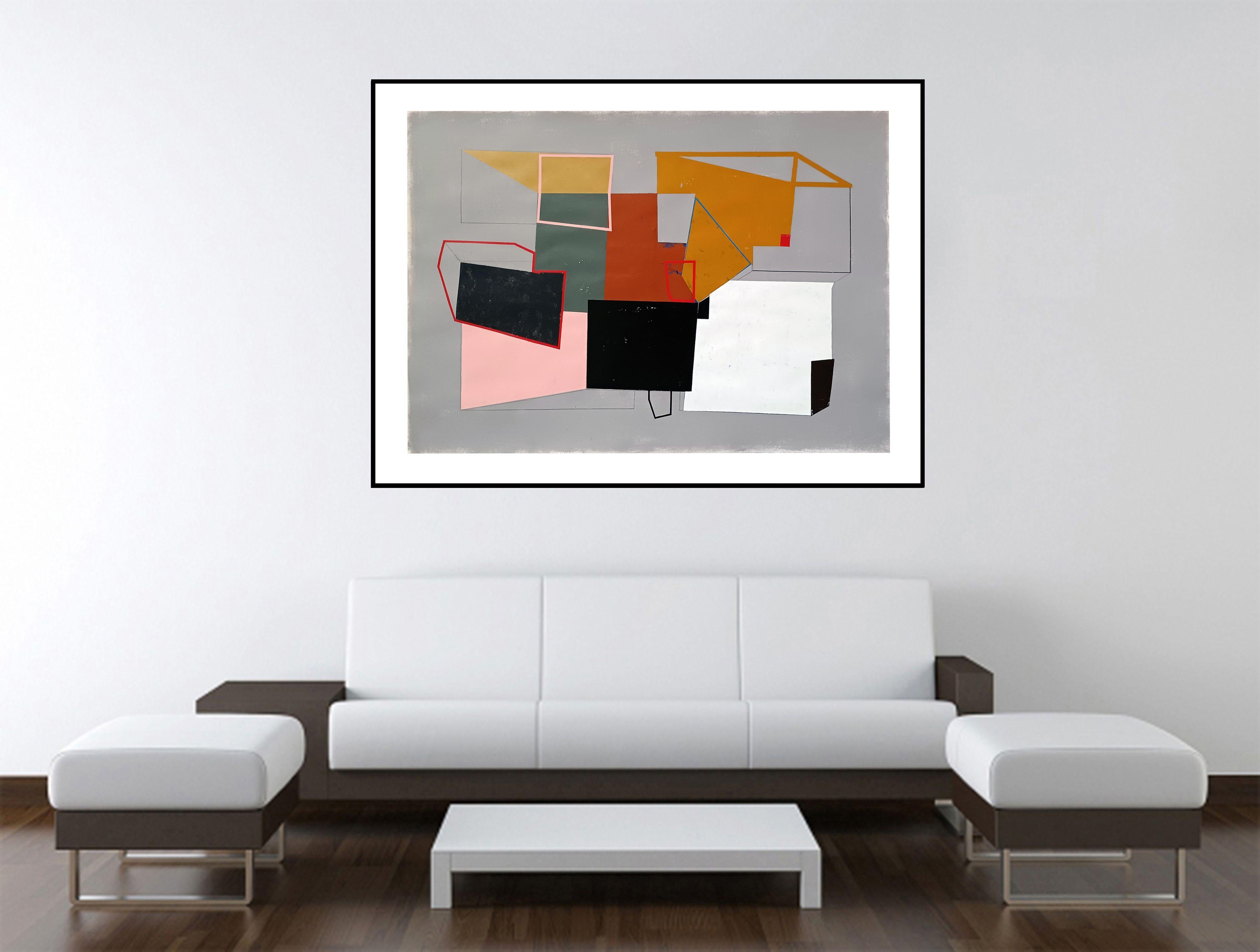 Herbstformen, Malerei, Acryl auf Papier (Braun), Abstract Painting, von Luis  Medina