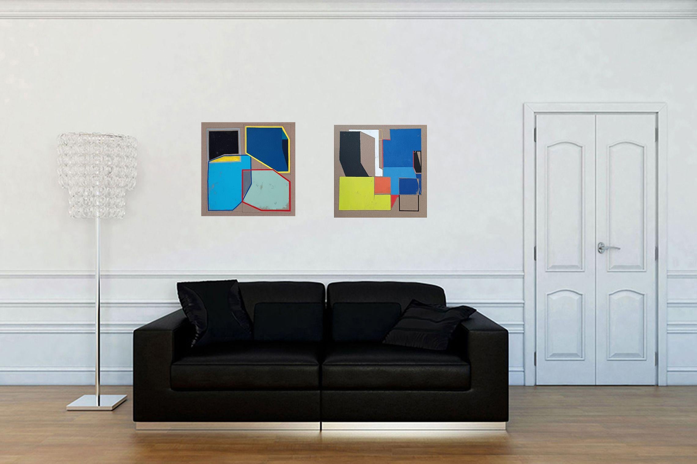 La composizione è il risultato della combinazione di forme minime e geometriche Pronto per essere appeso. Non è necessaria la cornice :: Pittura :: Astratta :: Questo pezzo viene fornito con un certificato ufficiale di autenticità firmato