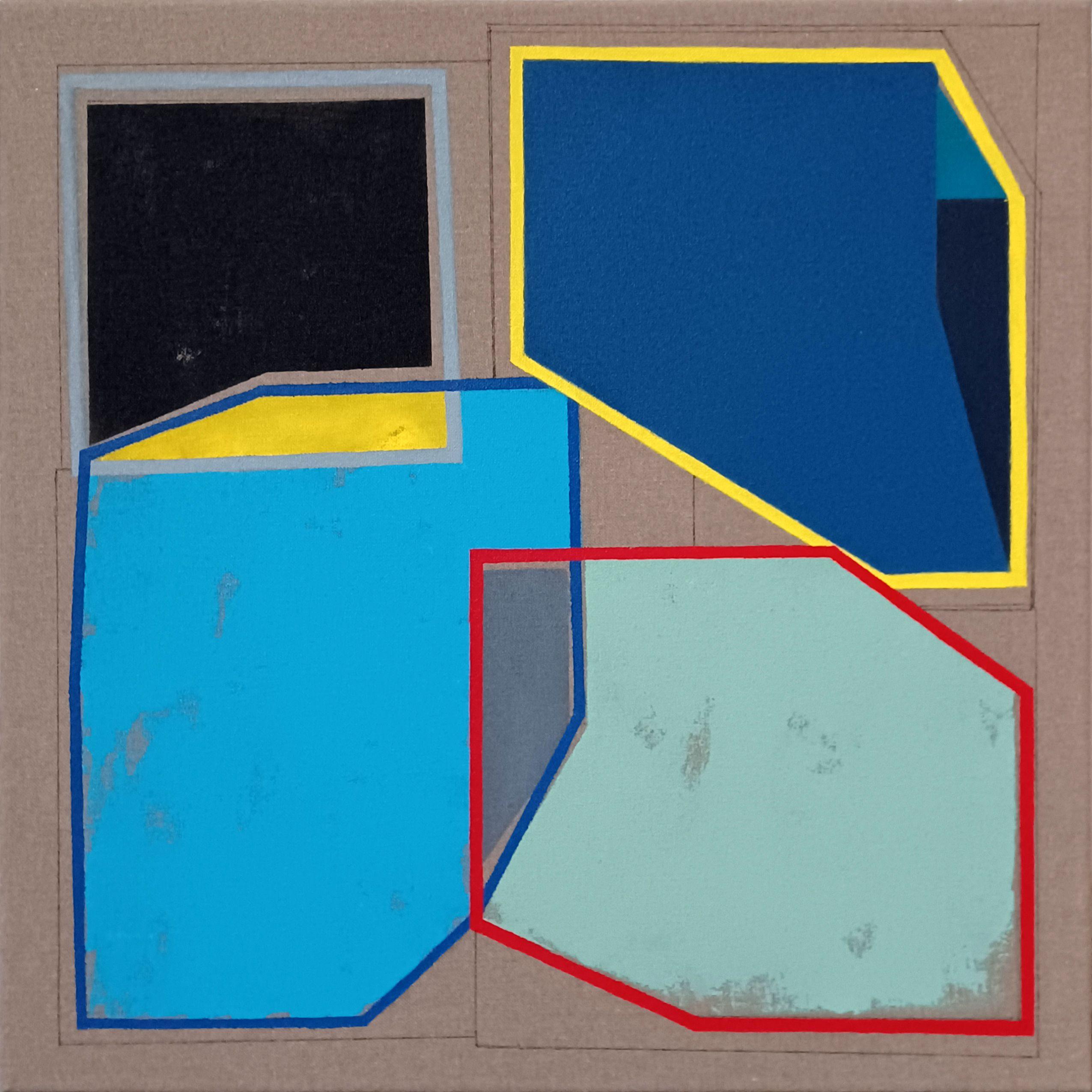Luis  Medina Abstract Painting – Confluent spaces 2, Gemälde, Acryl auf Leinwand