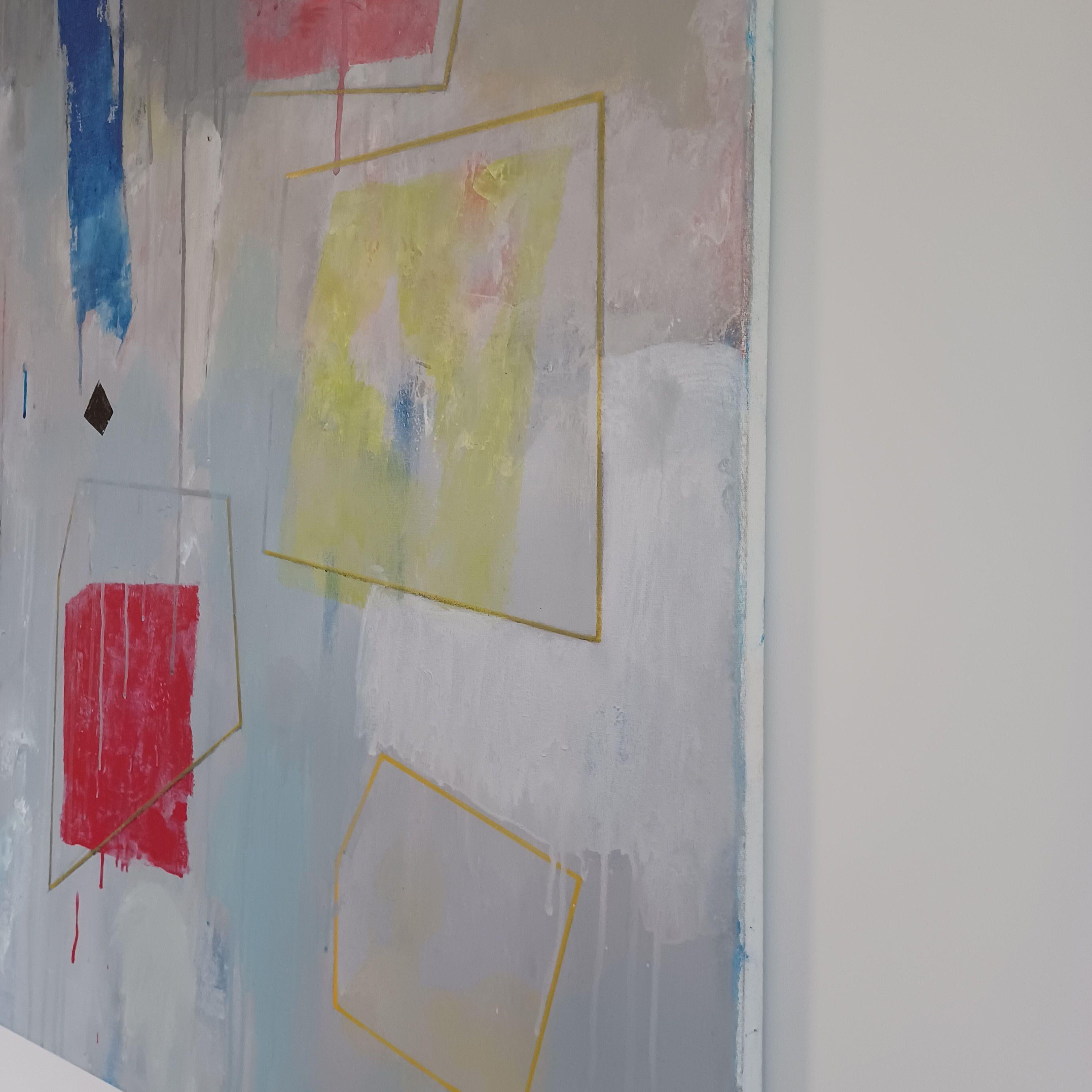 Formen 3, Gemälde, Acryl auf Leinwand (Grau), Abstract Painting, von Luis  Medina
