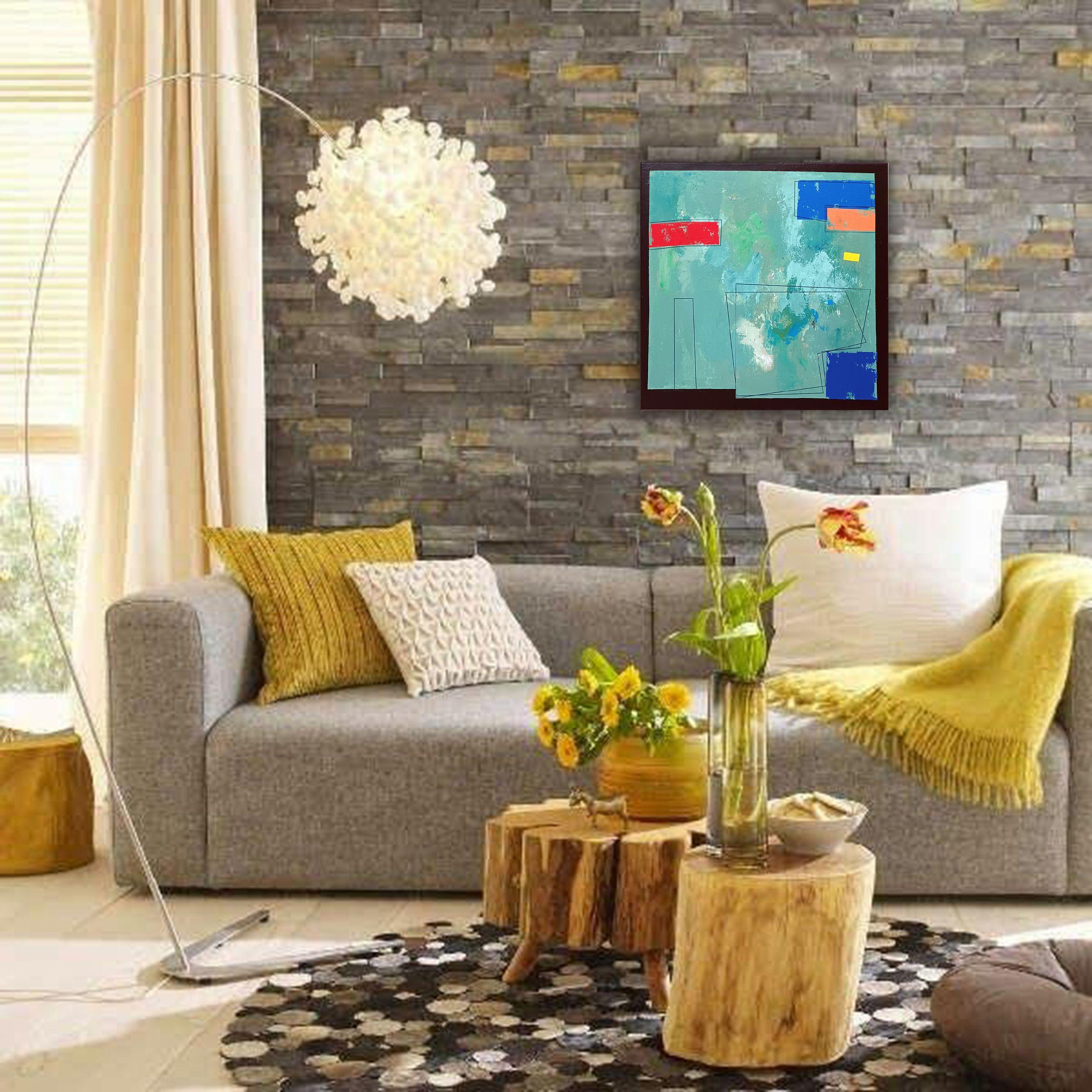 Geometric garden, Painting, Acrylic on Canvas For Sale 2