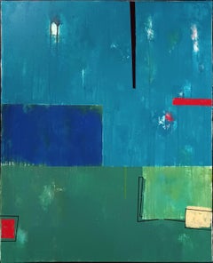 Green and blue composition, Painting, Acrylic on Canvas