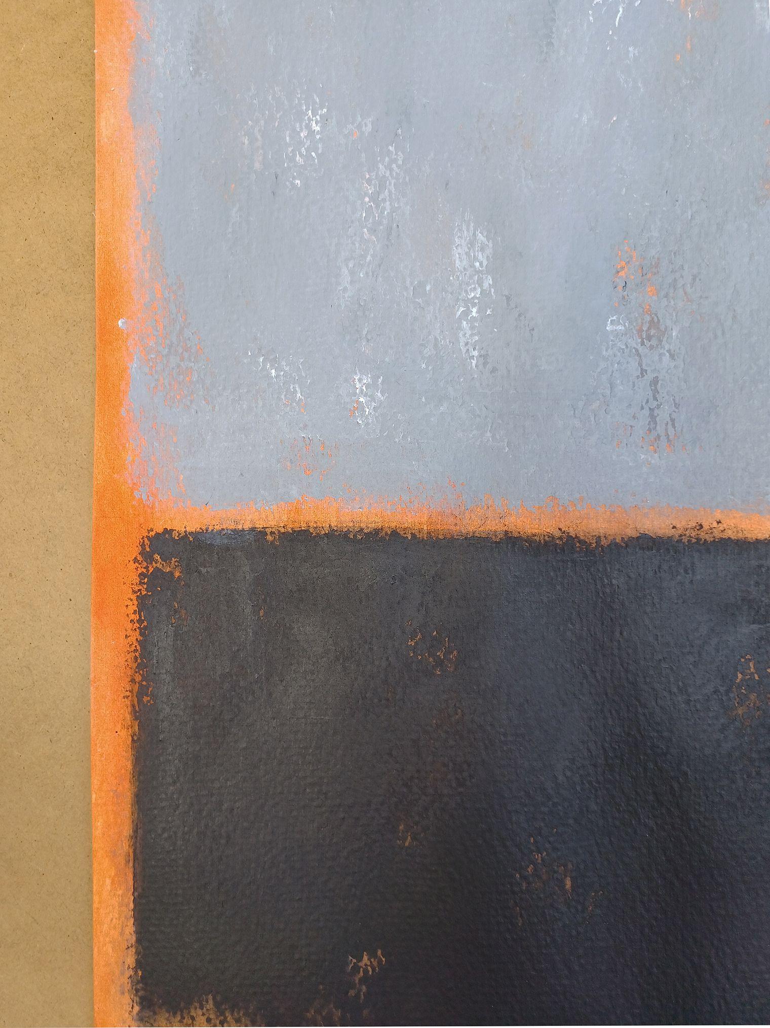 Grey and black, Painting, Acrylic on Paper For Sale 1