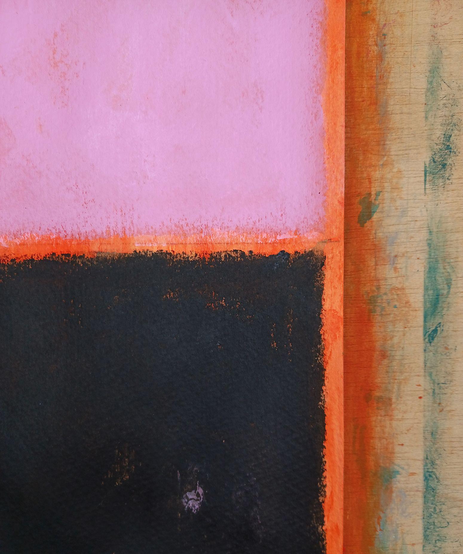 Originalkunstwerk, Acryl auf Papier.   Ungerahmt    Farbschichten formen gekonnt lebendige Kompositionen, die mit optischer Transzendenz kokettieren :: Malerei :: Abstrakter Expressionismus :: Dieses Werk wird mit einem offiziellen, vom Künstler