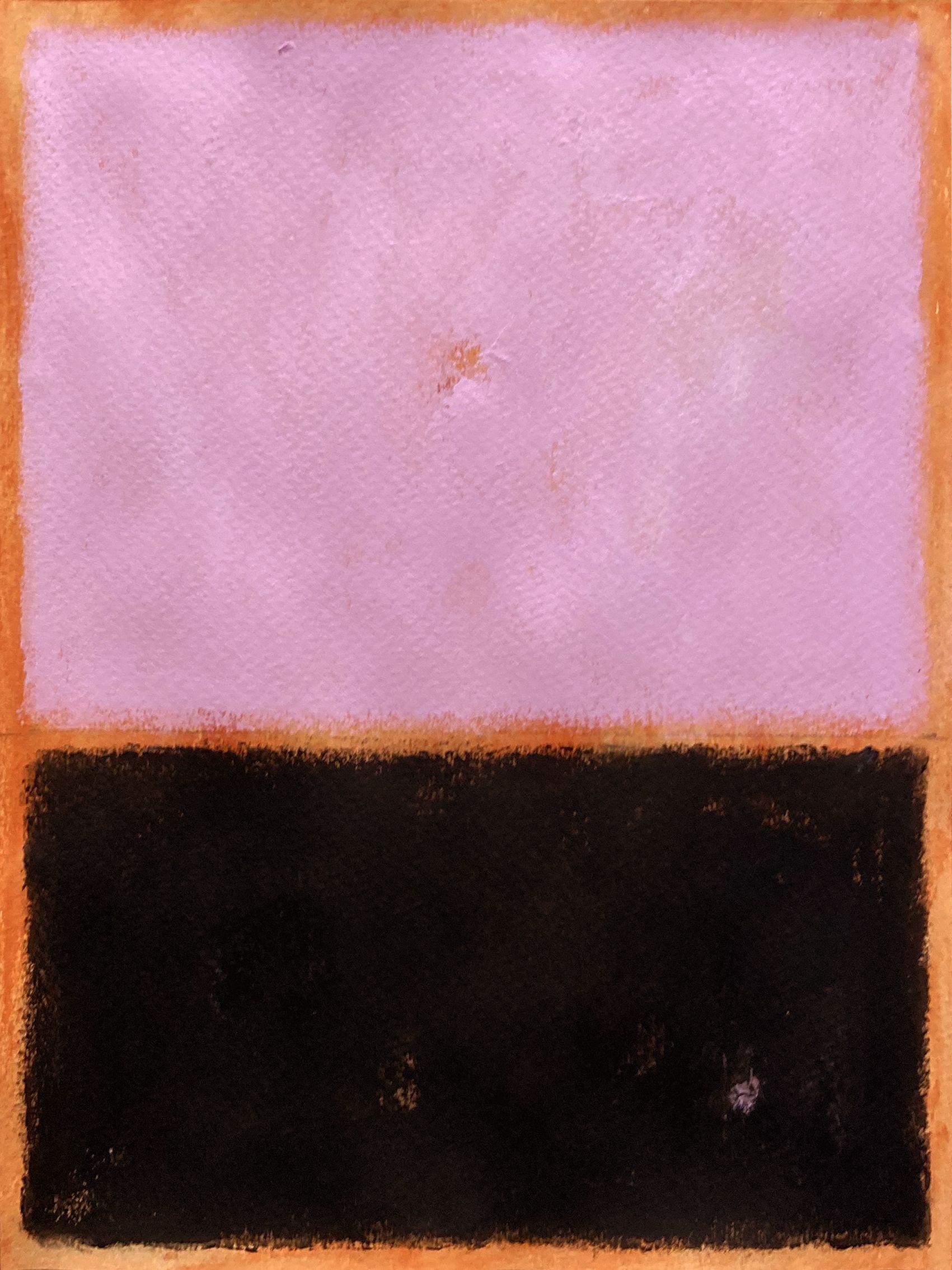 Hellrosa und schwarz, Gemälde, Acryl auf Papier