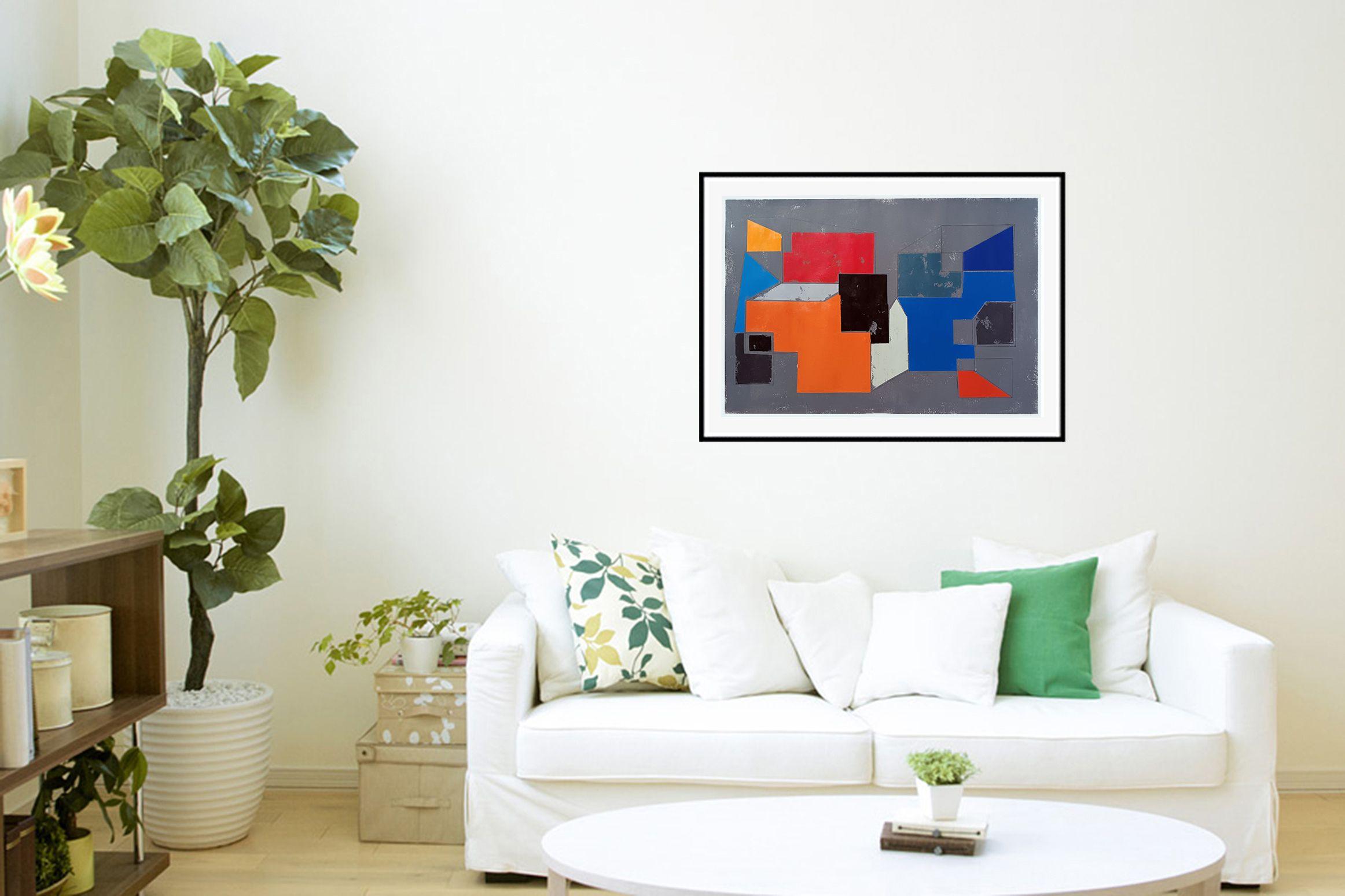 NG 32b, Malerei, Acryl auf Papier (Grau), Abstract Painting, von Luis  Medina