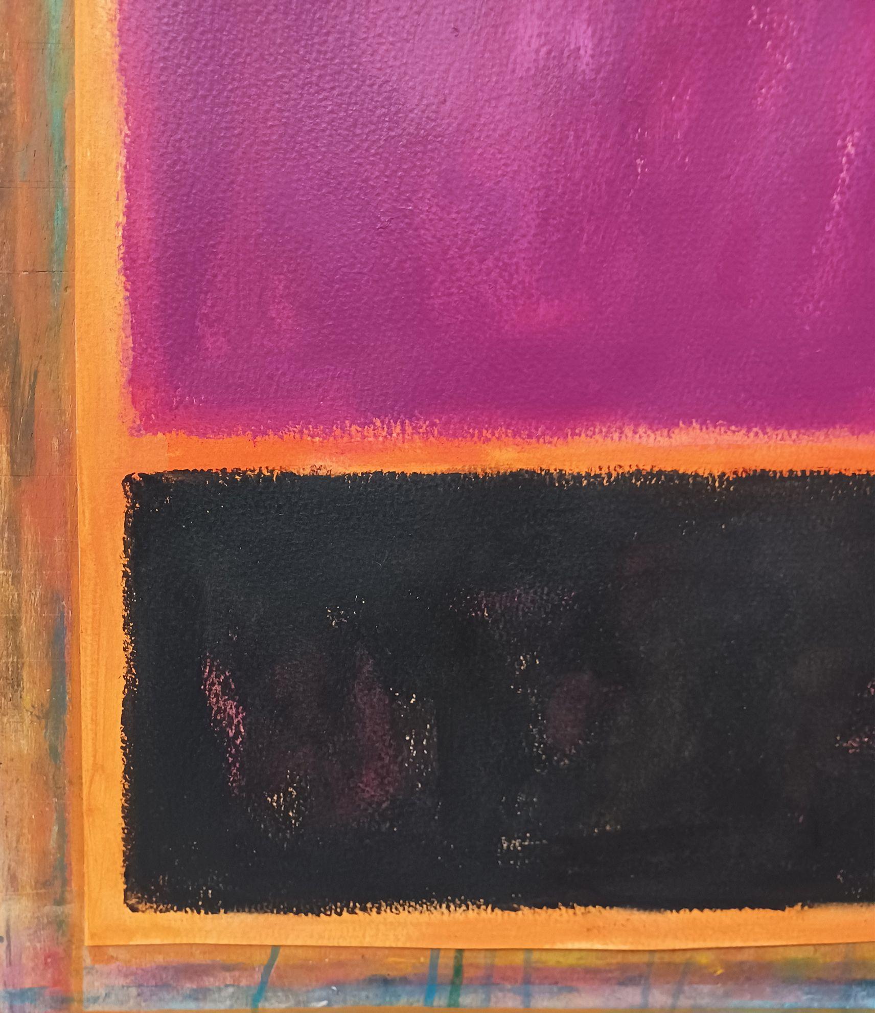 Lila und Schwarz, Gemälde, Acryl auf Papier (Abstrakter Expressionismus), Painting, von Luis  Medina