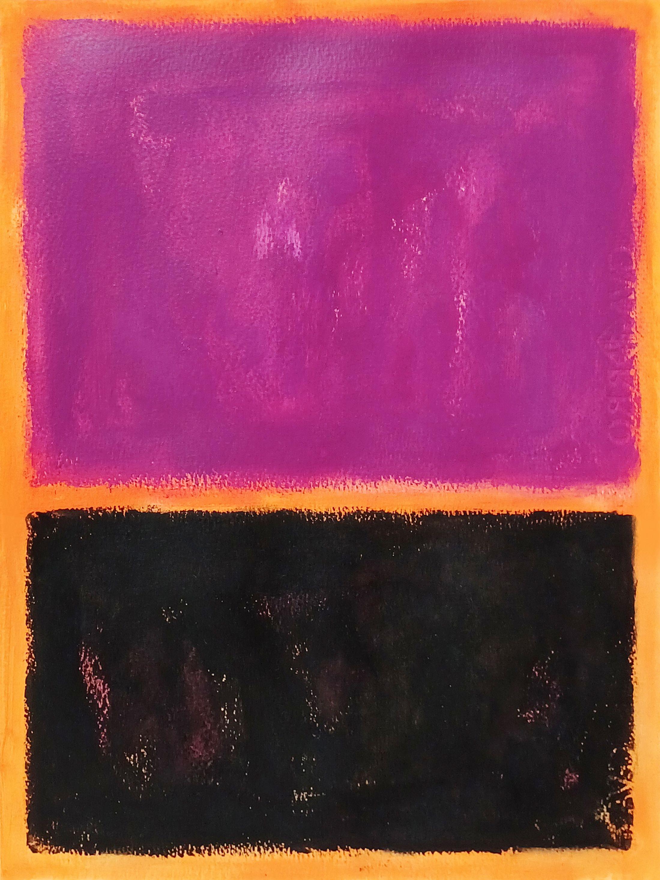 Lila und Schwarz, Gemälde, Acryl auf Papier