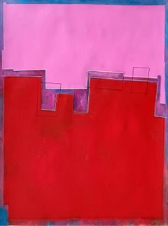 Red and pink composition D, Painting, Acrylic on Paper