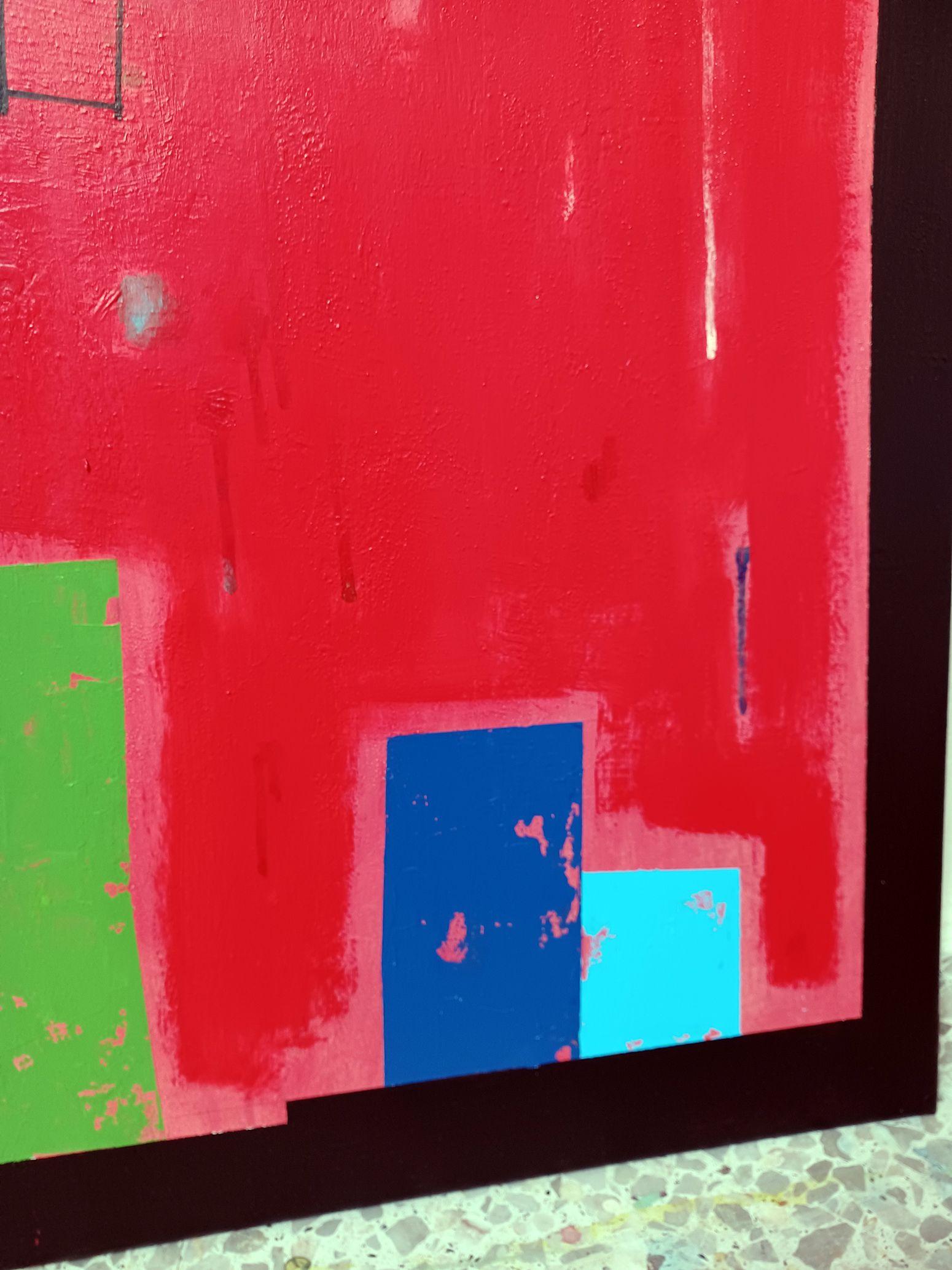 Rot in der Stadt II, Malerei, Acryl auf Leinwand (Abstrakt), Painting, von Luis  Medina