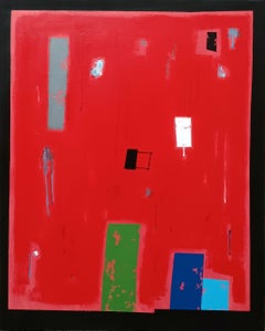 Red in city II, Painting, Acrylic on Canvas