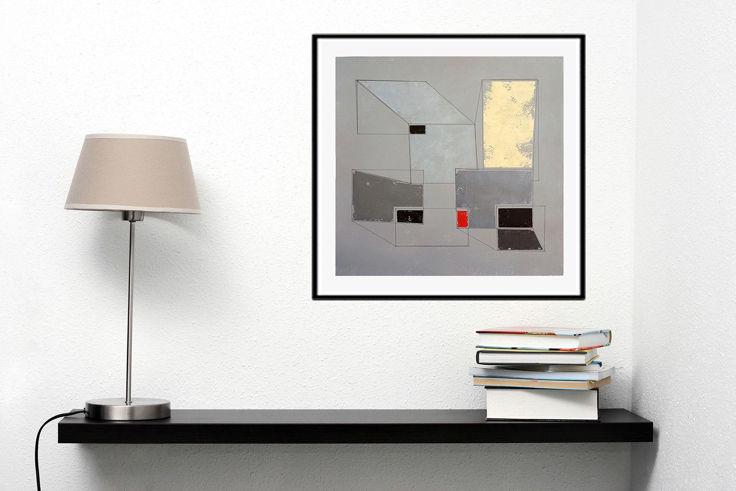 Space 27, Gemälde, Acryl auf Papier – Painting von Luis  Medina