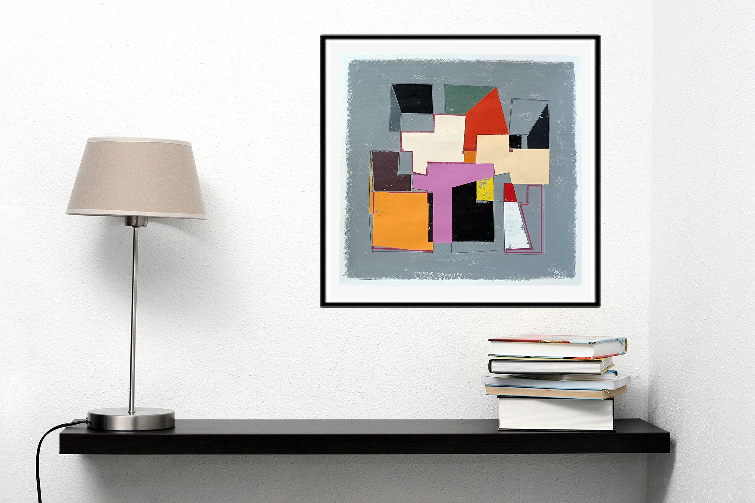 A Space 27e, Malerei, Acryl auf Papier (Grau), Abstract Painting, von Luis  Medina