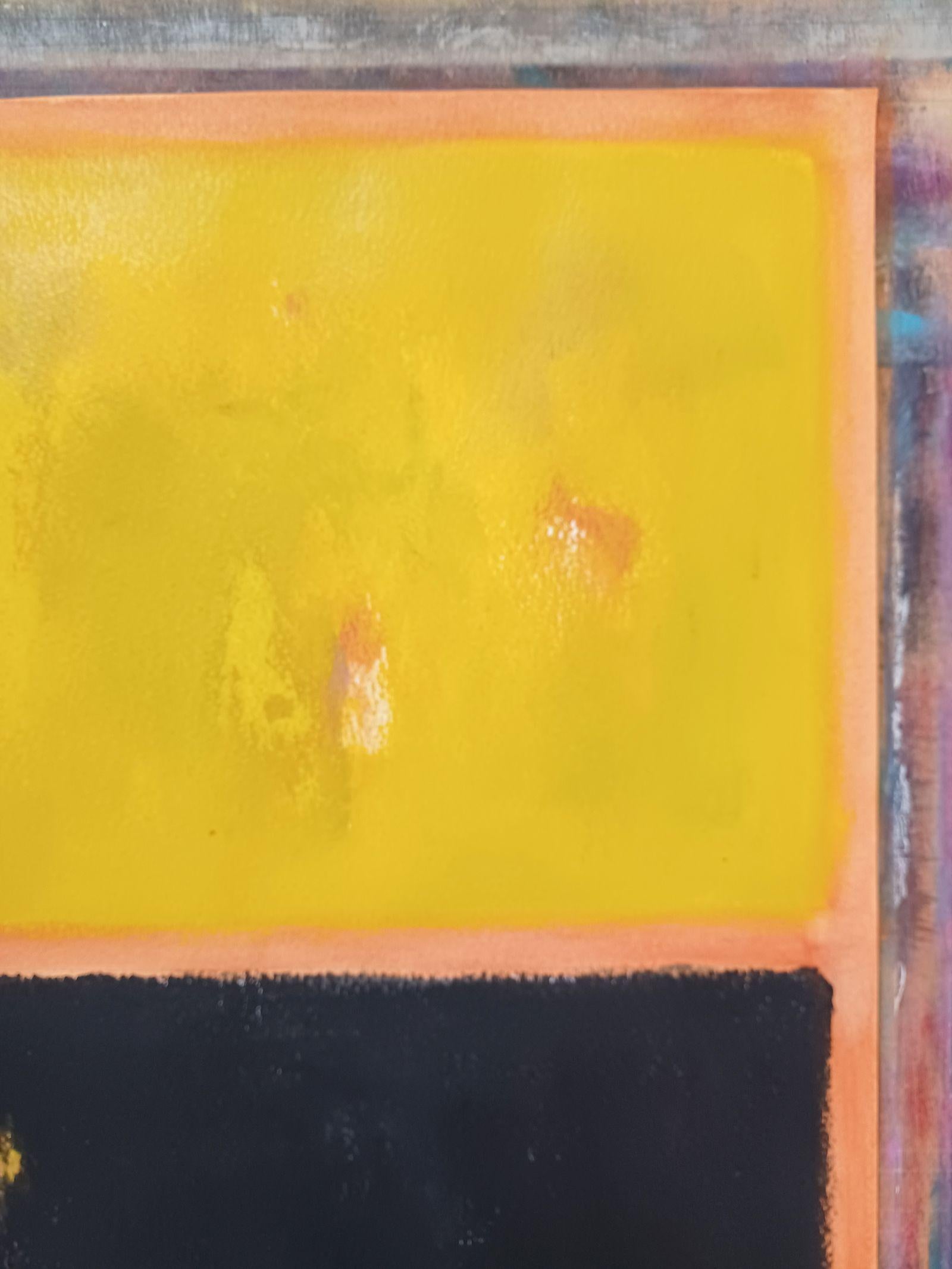 Negro y amarillo  II, Pintura, Acrílico sobre papel - Painting de Luis Medina
