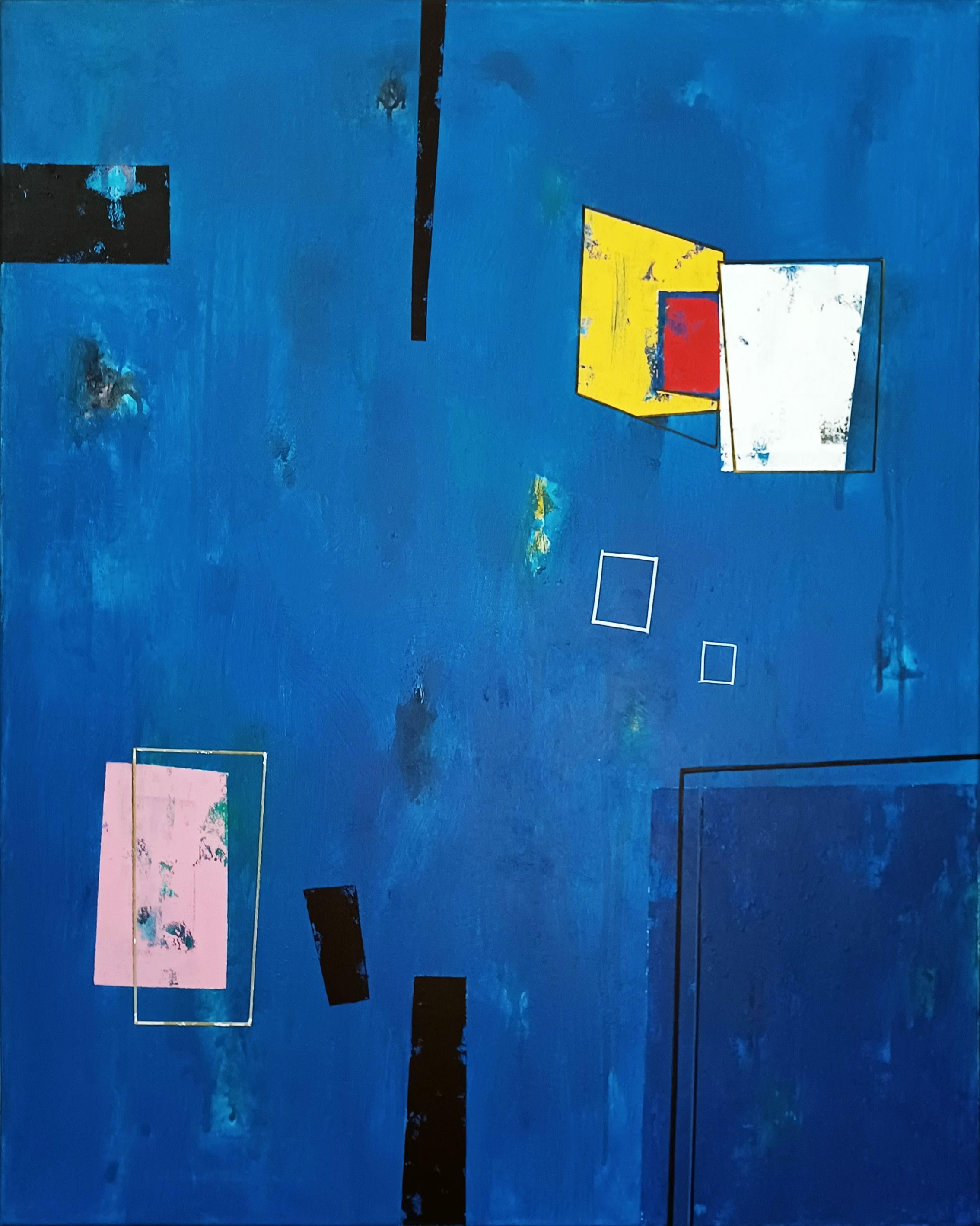 Luis Medina Abstract Painting - Blue sky, Painting, Acrylic on Canvas