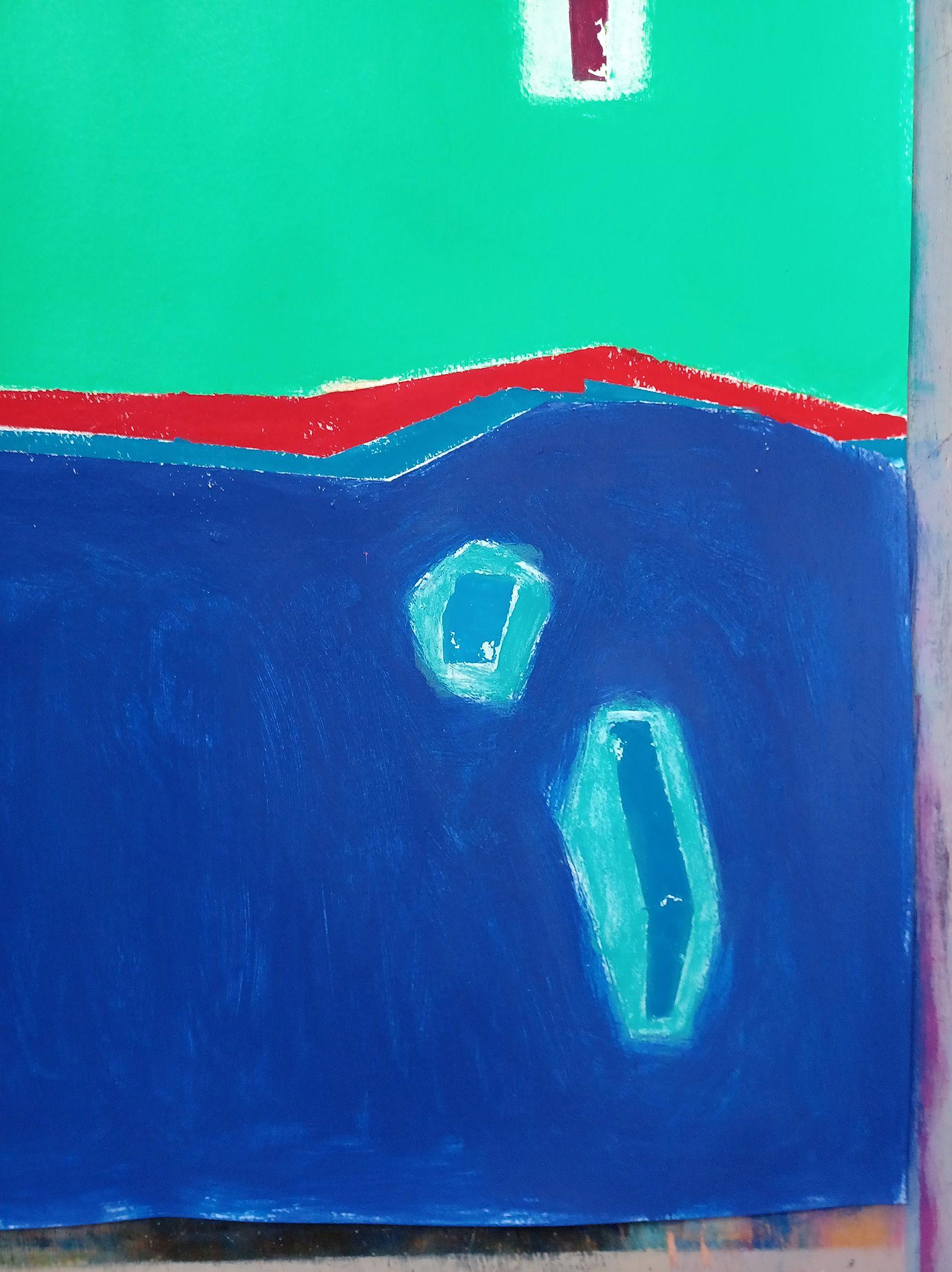 Línea en el mar II, Pintura, Acrílico sobre papel - Painting de Luis Medina