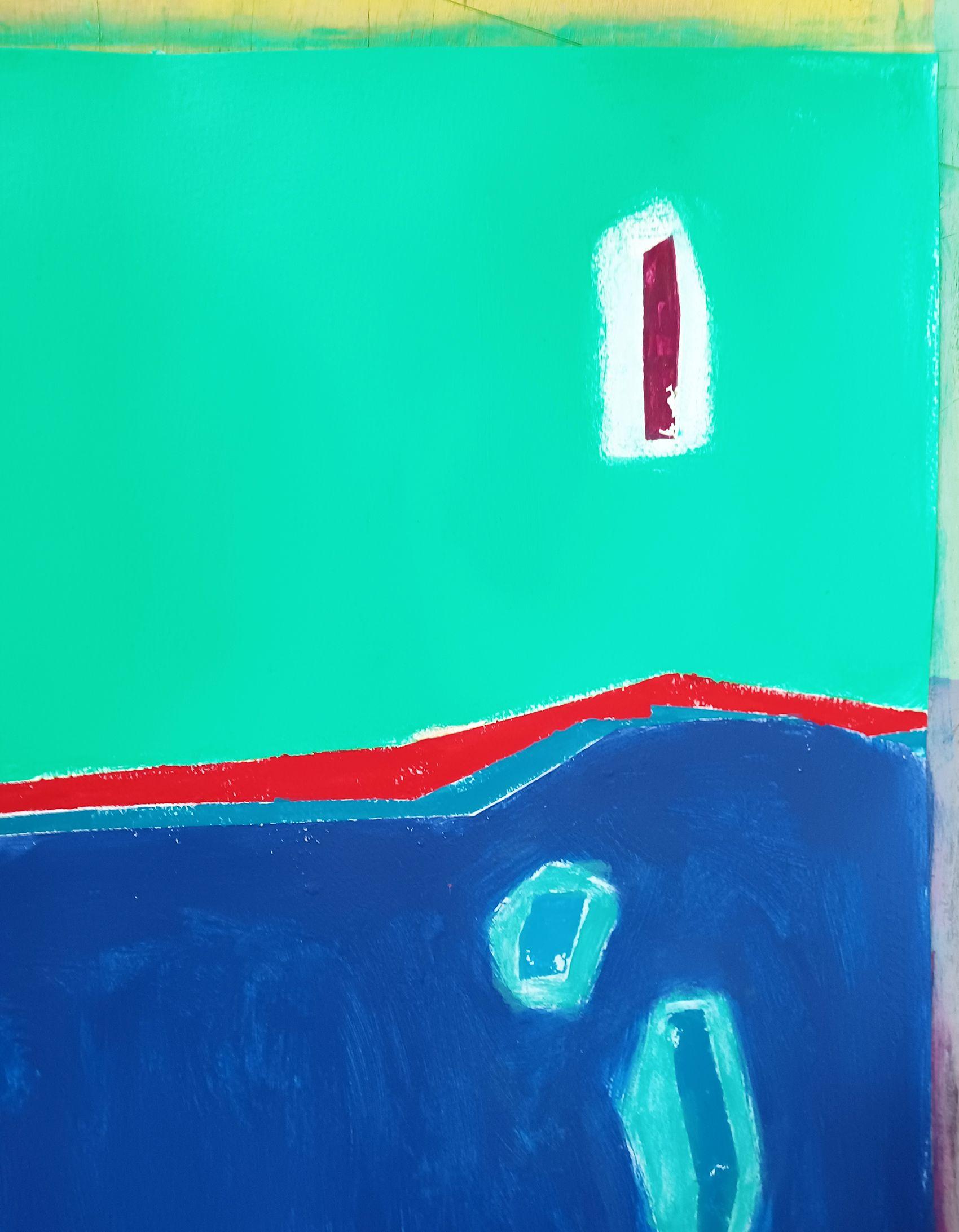 Línea en el mar II, Pintura, Acrílico sobre papel - Painting Abstracto de Luis Medina