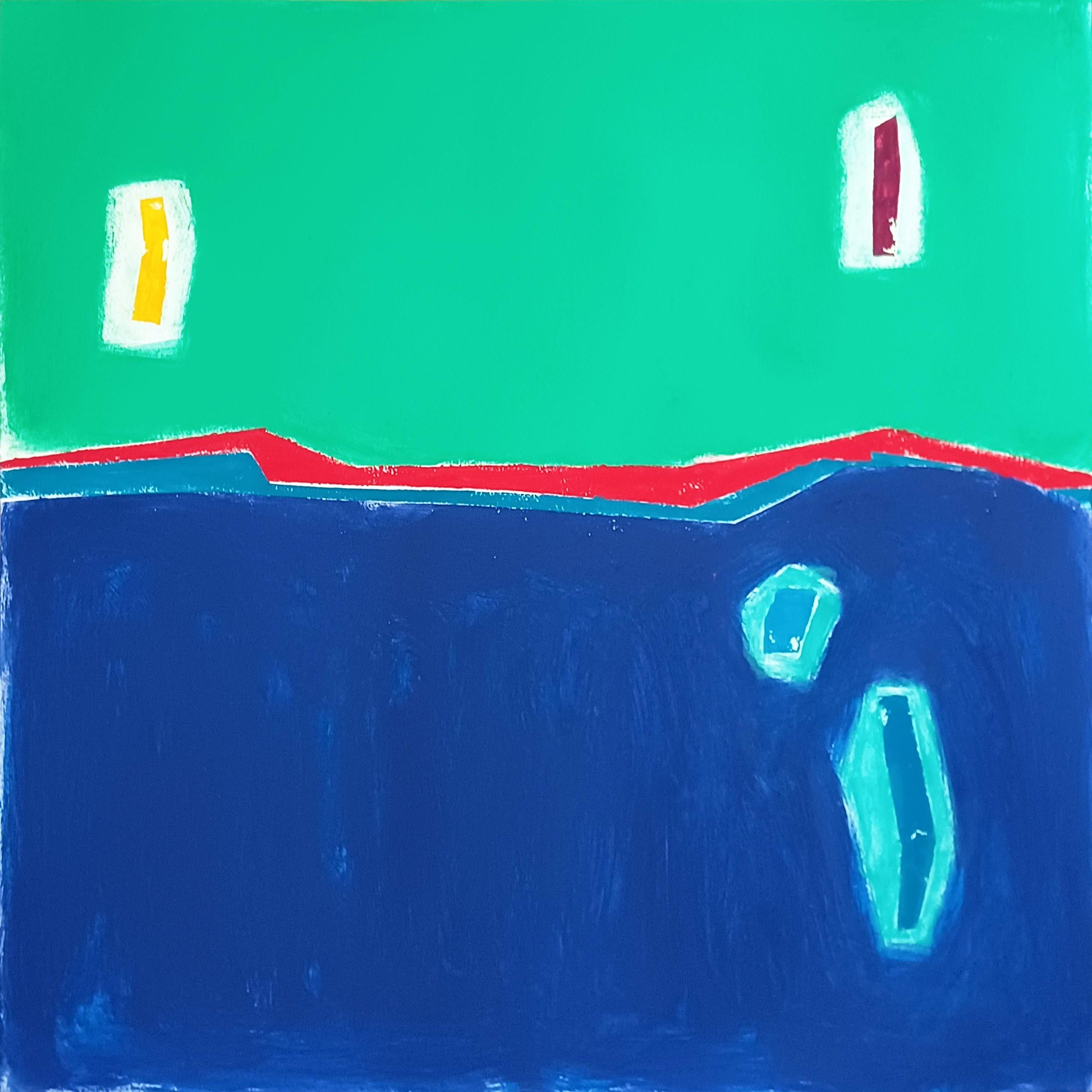 Abstract Painting de Luis Medina - Línea en el mar II, Pintura, Acrílico sobre papel
