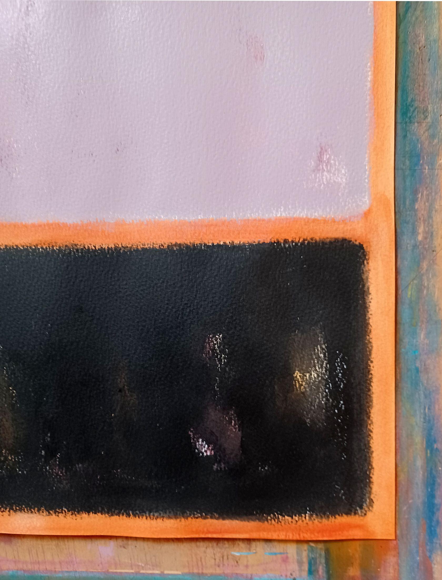 Rosa pálido y negro, Pintura, Acrílico sobre papel - Painting de Luis Medina