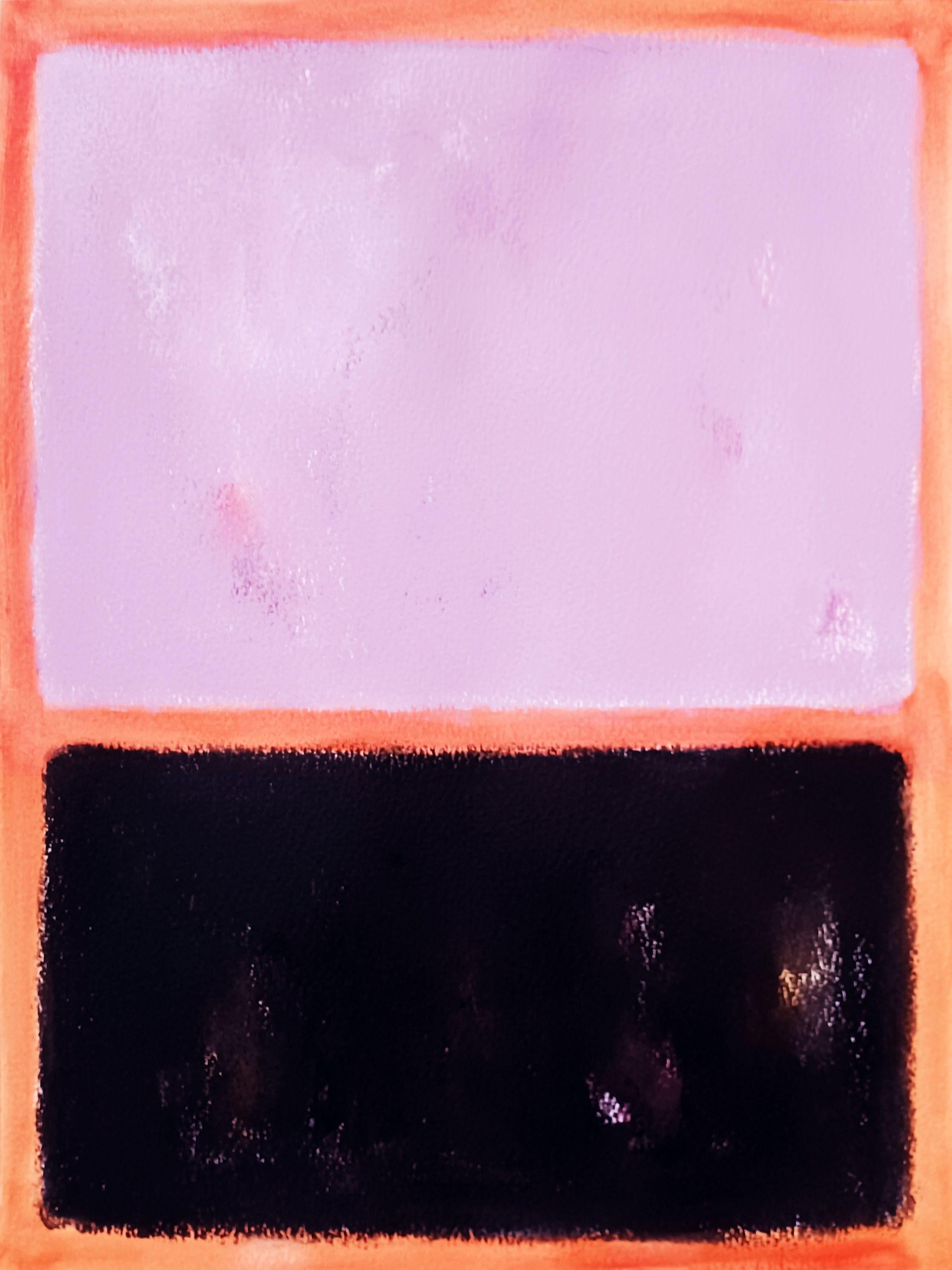 Abstract Painting de Luis Medina - Rosa pálido y negro, Pintura, Acrílico sobre papel