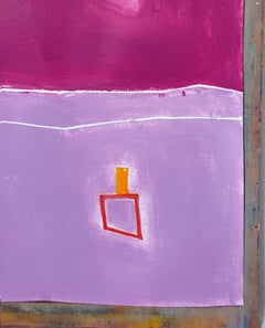 Pflaume und violette Landschaft, Malerei, Acryl auf Papier