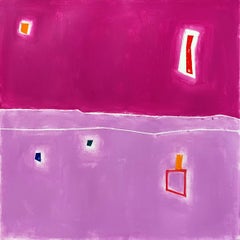 Plum and violet landscape, Painting, Acrylic on Paper