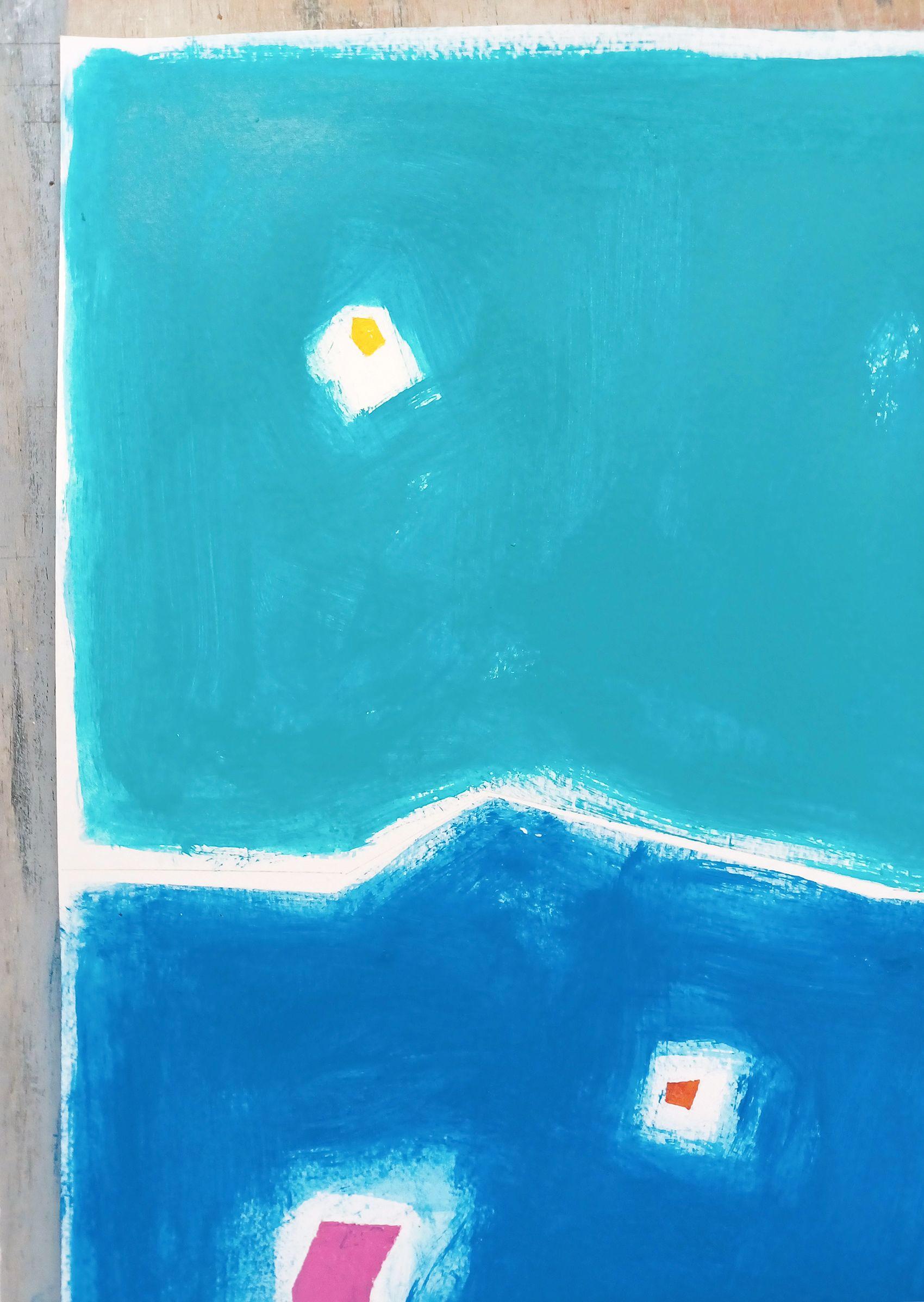 Il mare II, Pittura, Acrilico su carta - Painting Espressionismo astratto di Luis Medina