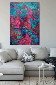 IMPACT ON PINK, Gemälde, Öl auf Leinwand