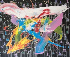 "Andar La Habana I" 2020 pintura acrílica sobre lienzo 45x55in abstracto figurativo