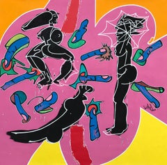 "Recuerdos I", 2024, pintura acrílica sobre lienzo, 60x60in arte figurativo cubano
