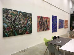 Luis Miguel Valdes, „Havana in Fashion I“, 2015, Gemälde 48x72 in