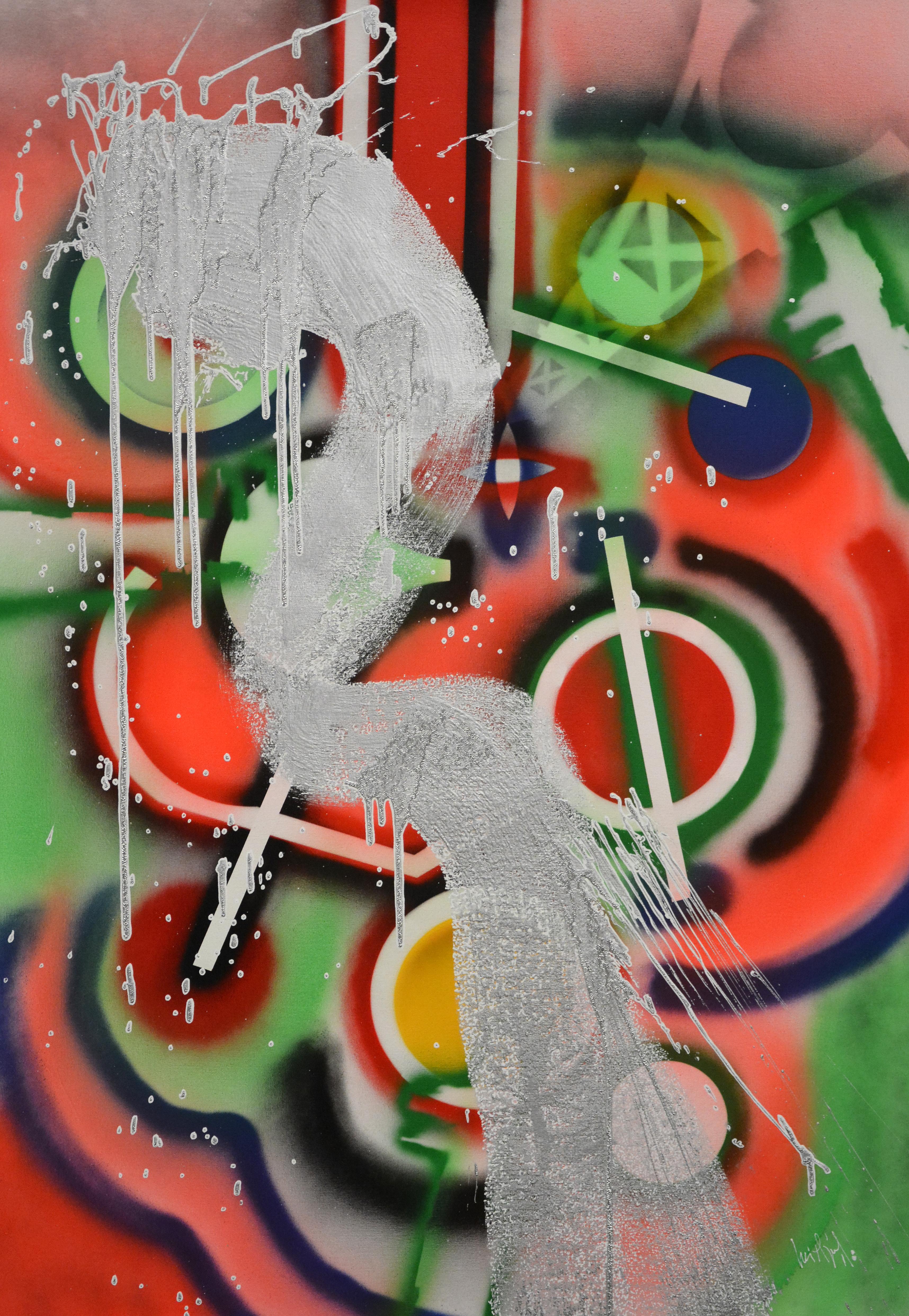Luis Miguel Valdes  Abstract Painting - Luis Miguel Valdés ¨Homenaje a Robert Delaunay II¨, 2018, Acrylic, 61x41.3 in