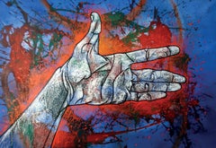 Luis Miguel Valdes, „My Left Hand“, 2017, Gemälde 58x83in