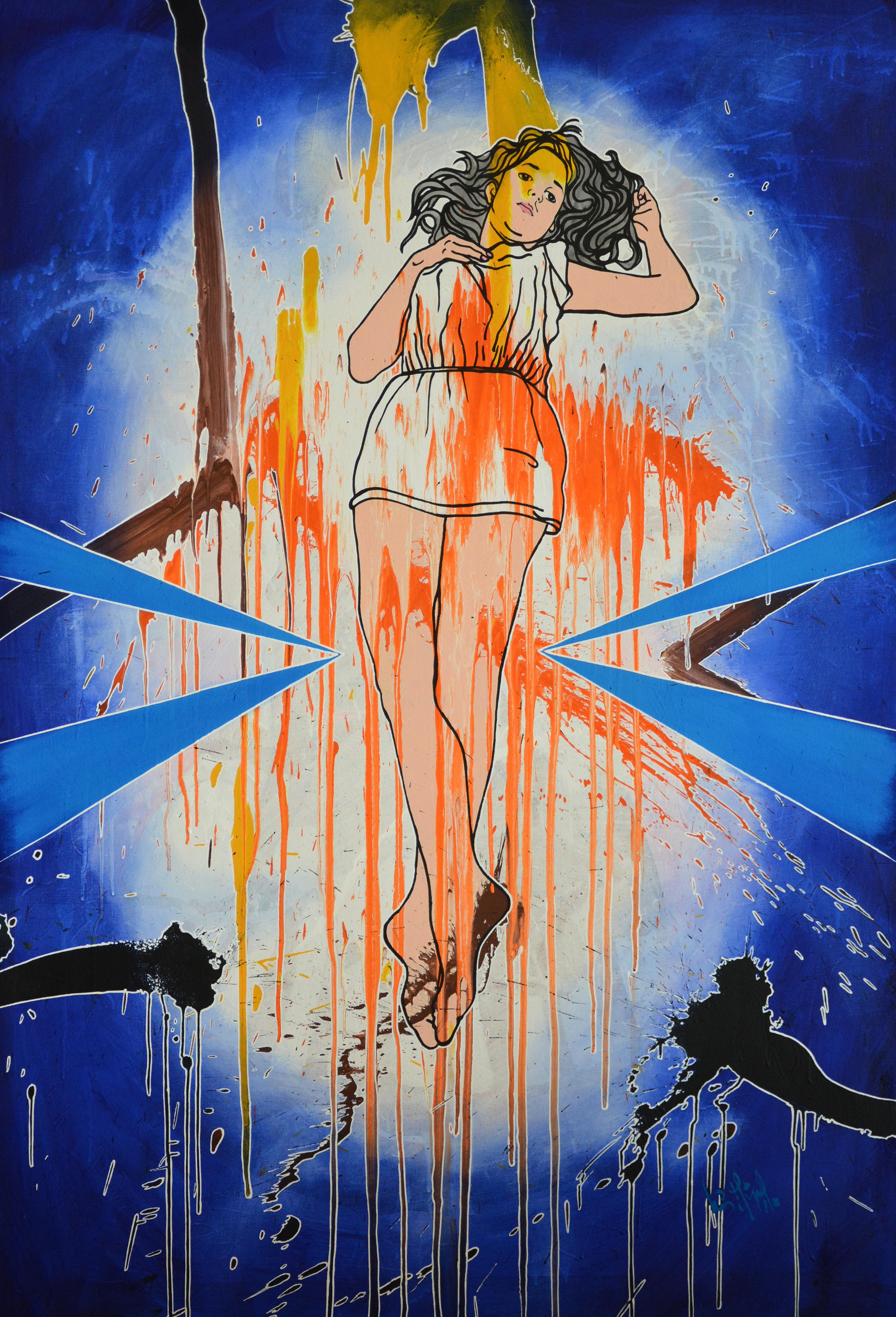 Abstract Painting de Luis Miguel Valdes  - "Victoria II" 2018 pintura óleo y acrílico sobre lienzo 61x41in